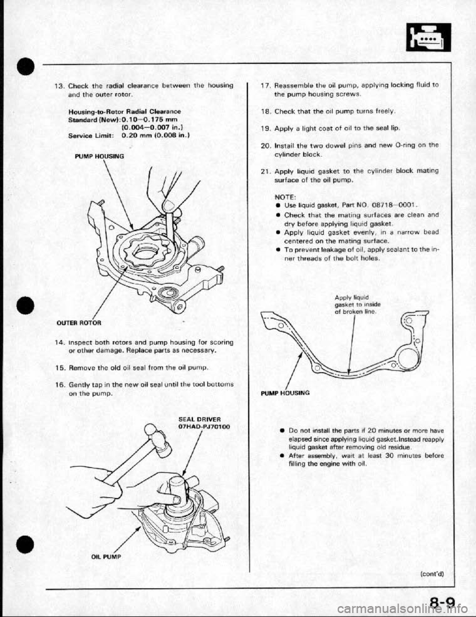 HONDA CRX 1991 2.G Workshop Manual 