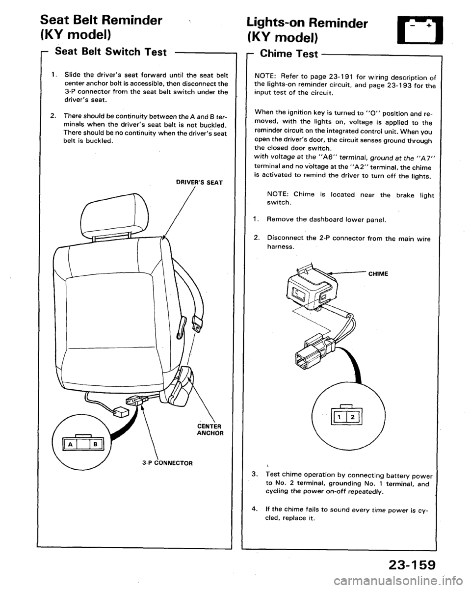 HONDA LEGEND 1991 2.G Workshop Manual 