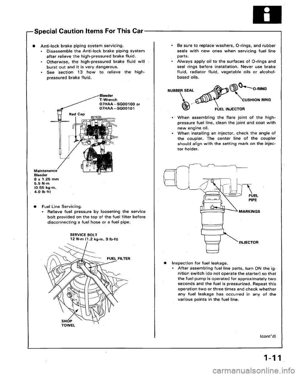 HONDA LEGEND 1991 2.G Workshop Manual 