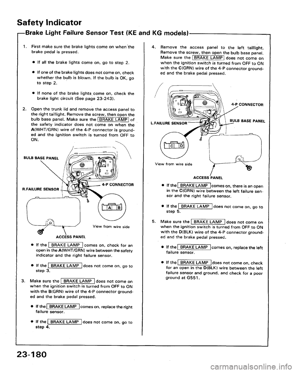 HONDA LEGEND 1991 2.G Workshop Manual 