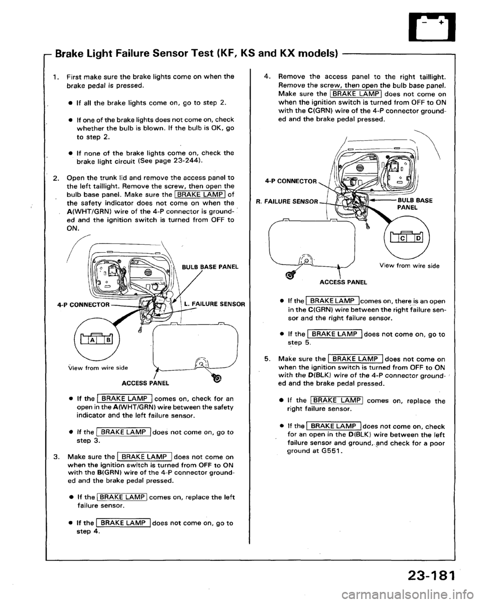 HONDA LEGEND 1991 2.G Workshop Manual 