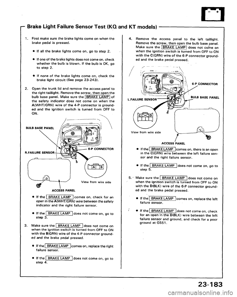 HONDA LEGEND 1991 2.G Workshop Manual 