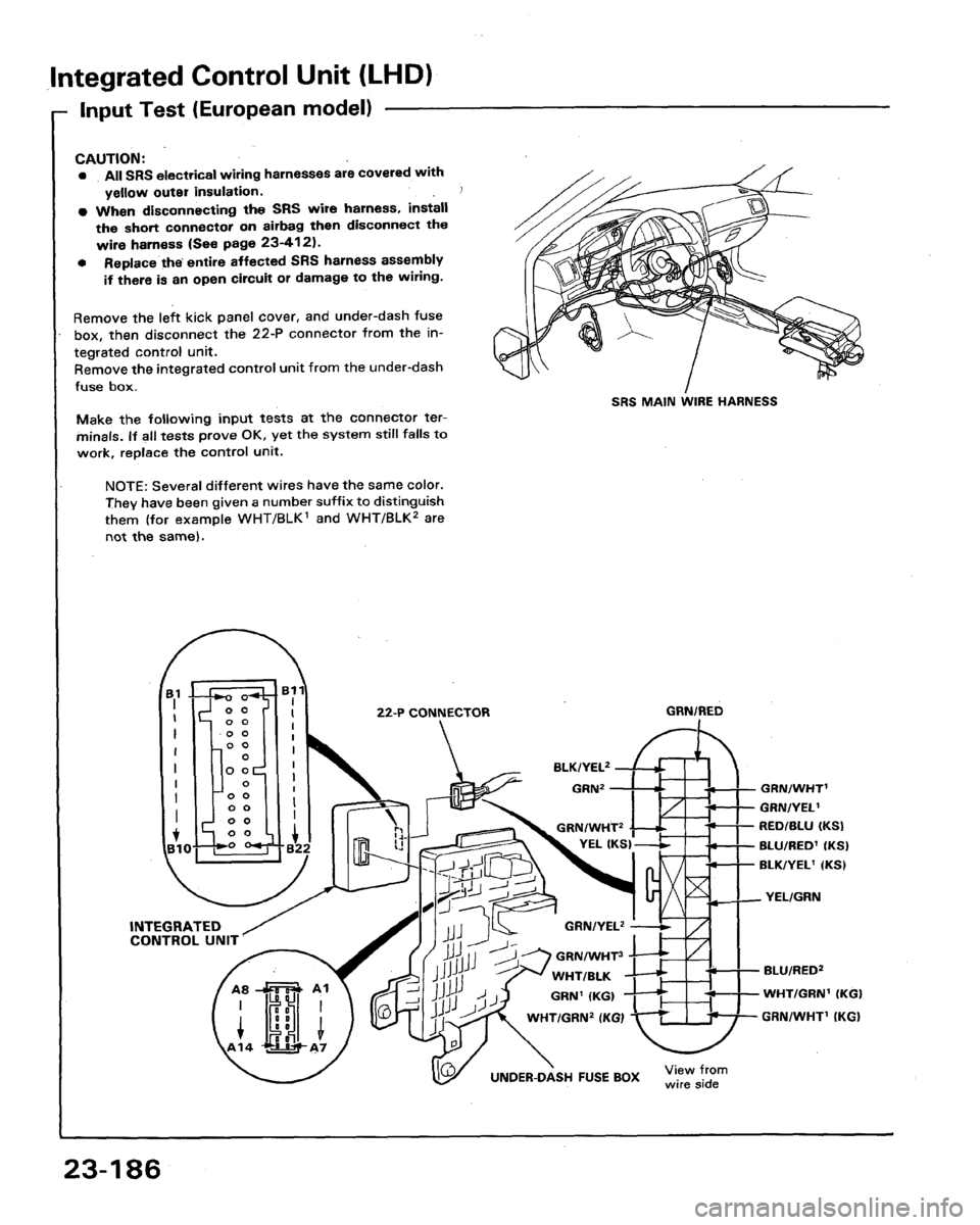 HONDA LEGEND 1991 2.G Workshop Manual 
