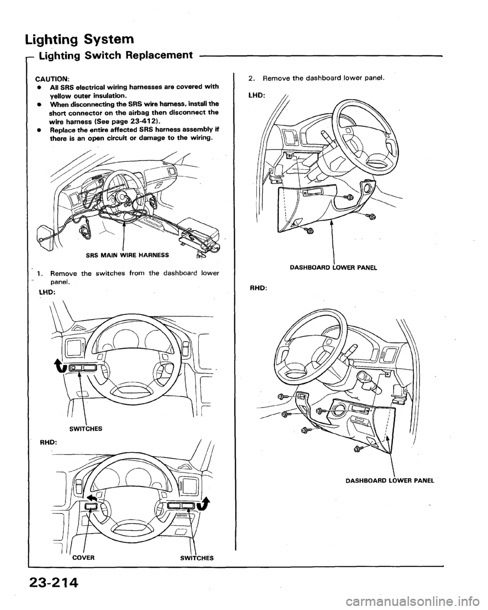 HONDA LEGEND 1991 2.G Workshop Manual 
