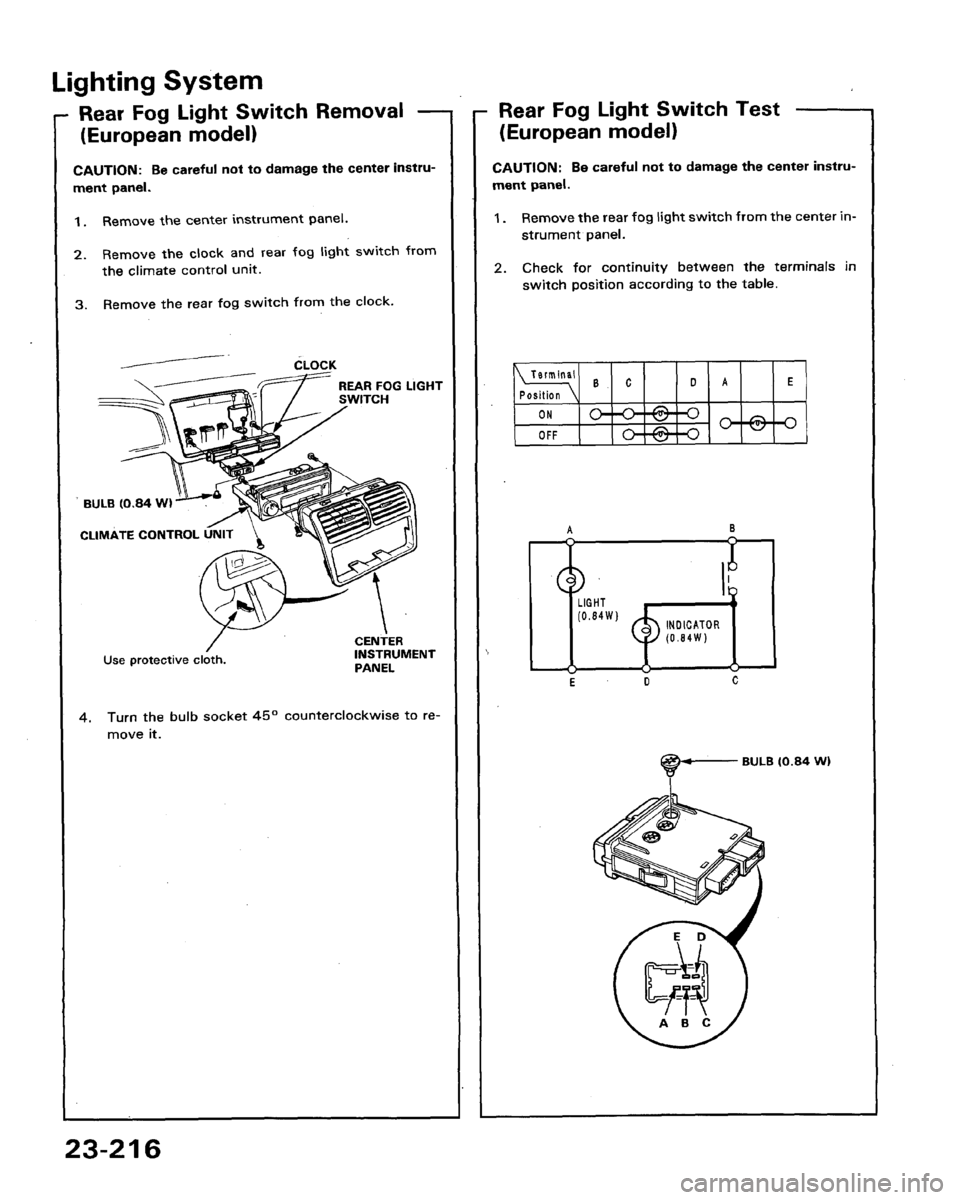 HONDA LEGEND 1991 2.G Workshop Manual 