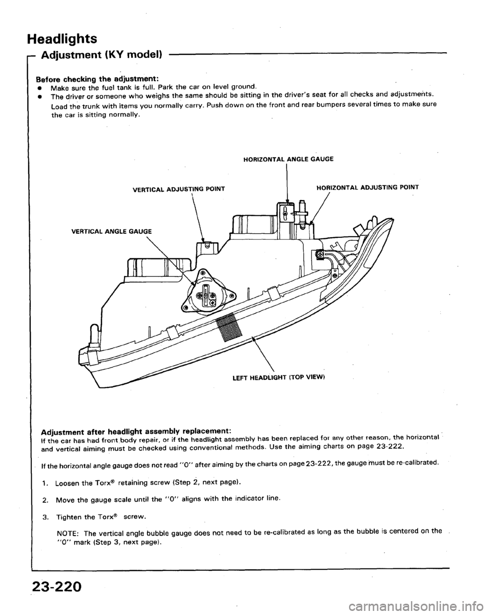 HONDA LEGEND 1991 2.G Workshop Manual 