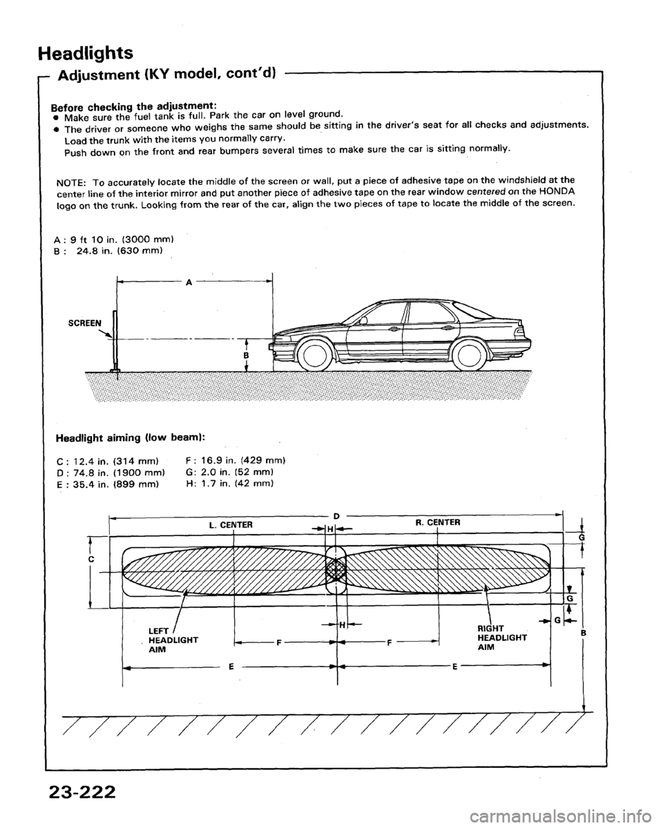 HONDA LEGEND 1991 2.G Workshop Manual 