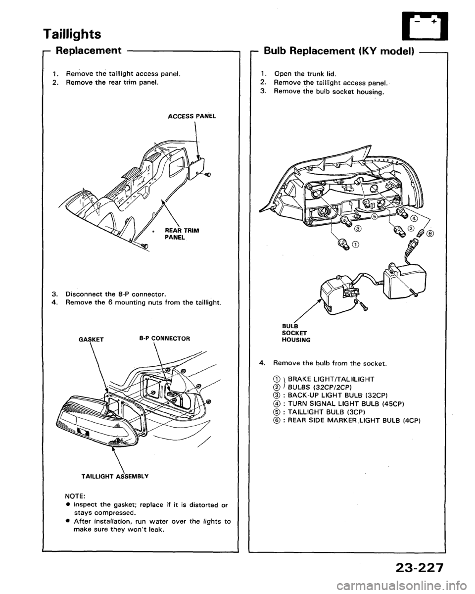 HONDA LEGEND 1991 2.G Workshop Manual 