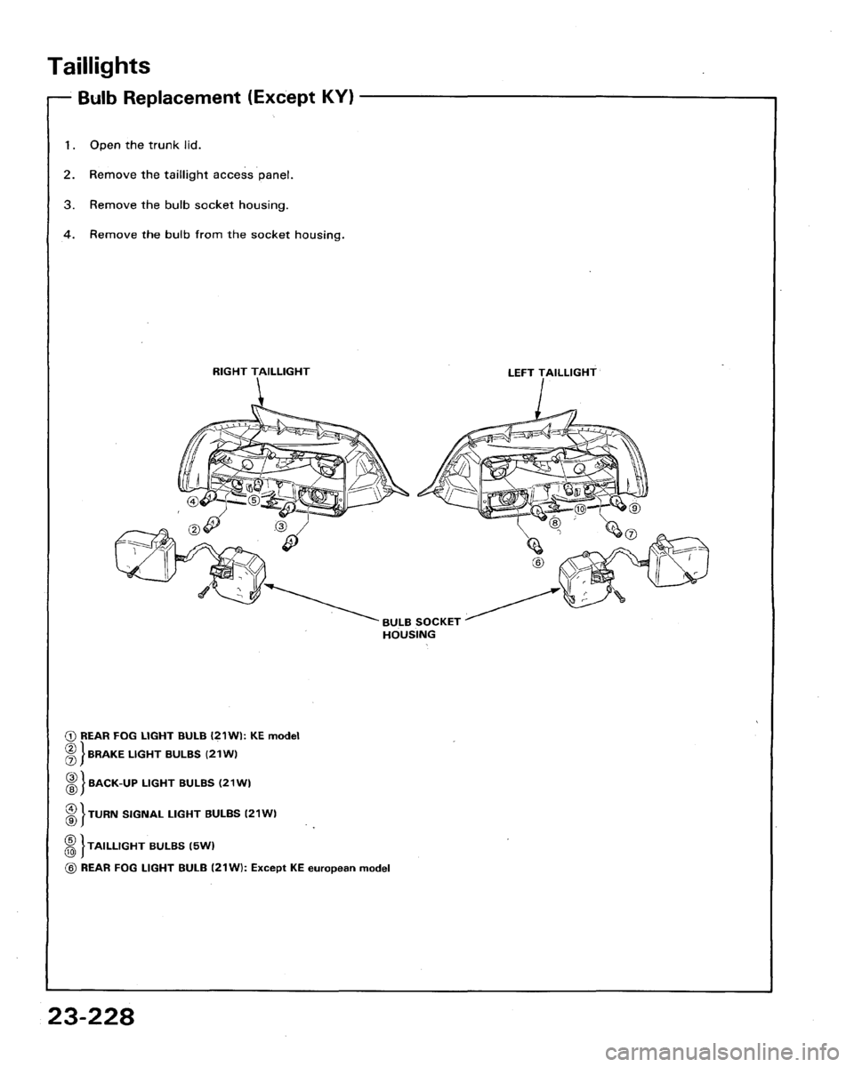 HONDA LEGEND 1991 2.G Workshop Manual 