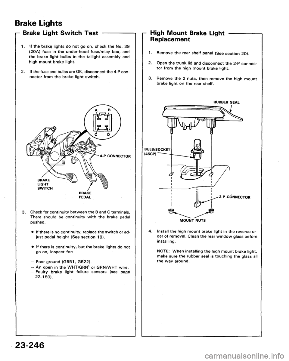 HONDA LEGEND 1991 2.G Workshop Manual 