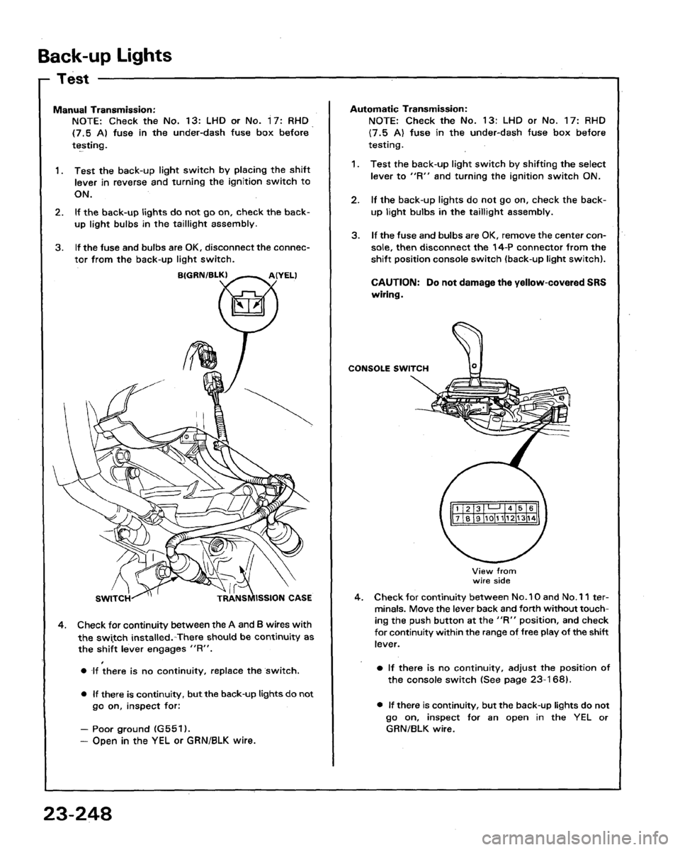 HONDA LEGEND 1991 2.G Workshop Manual 
