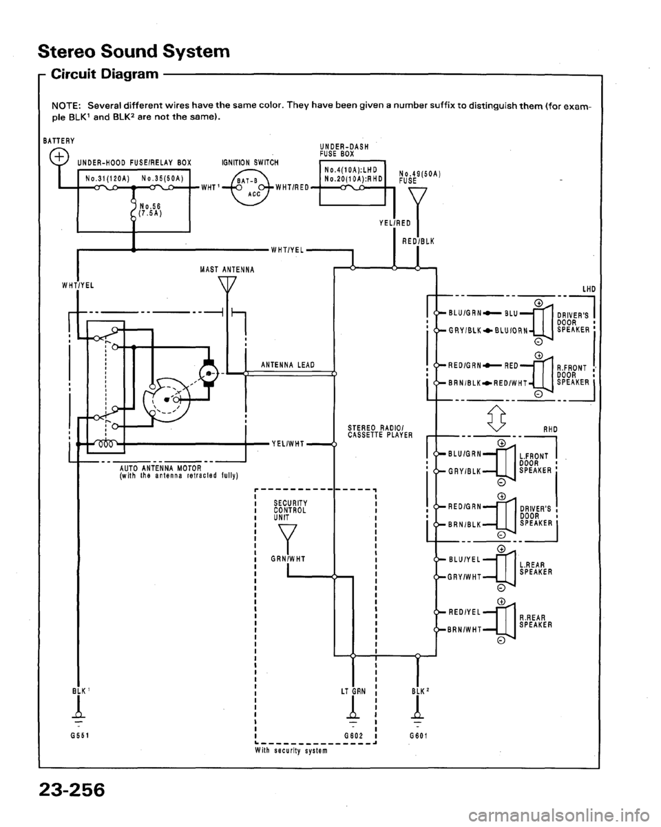 HONDA LEGEND 1991 2.G Workshop Manual 