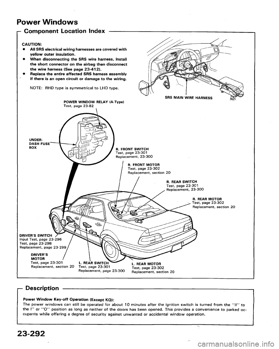 HONDA LEGEND 1991 2.G Workshop Manual 
