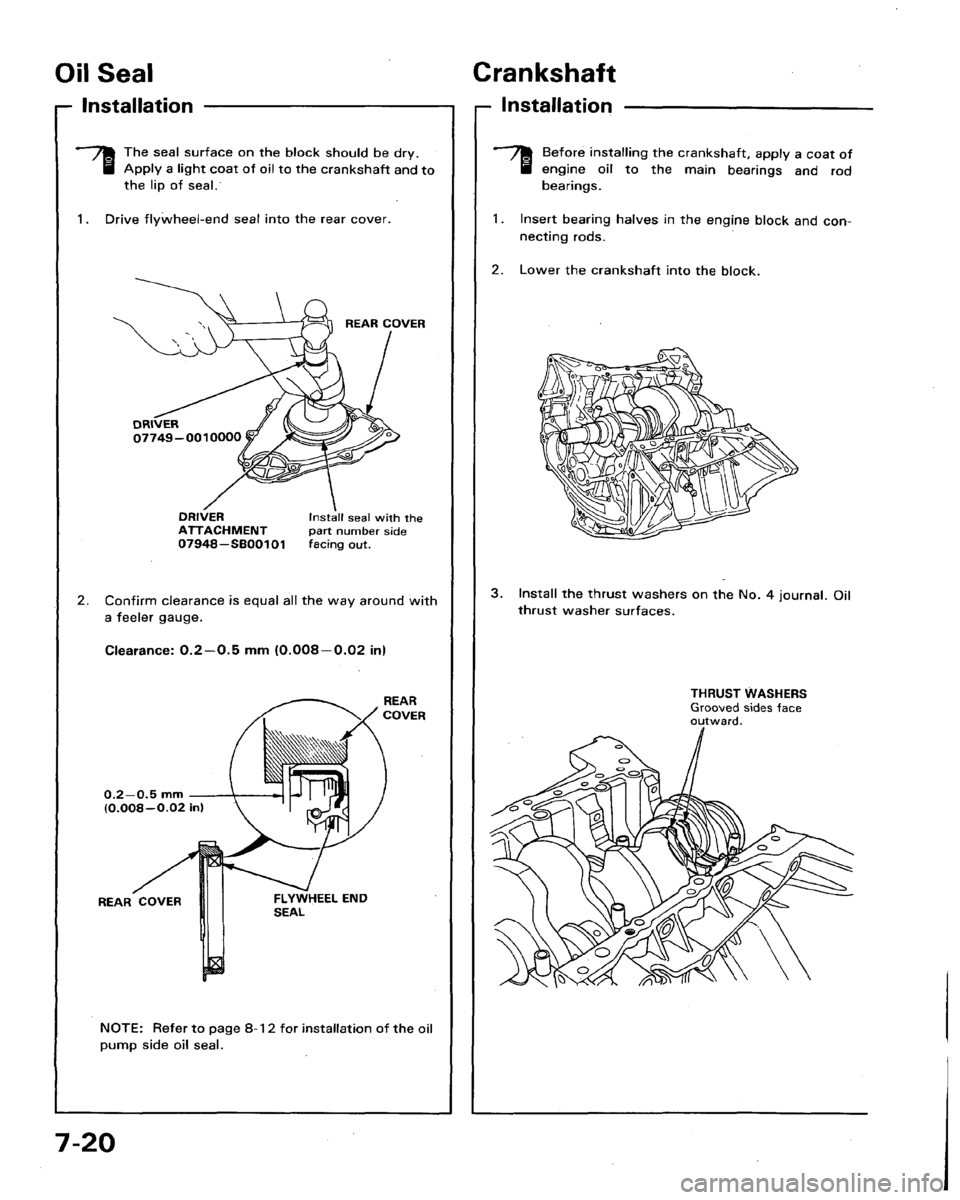 HONDA LEGEND 1991 2.G Workshop Manual 