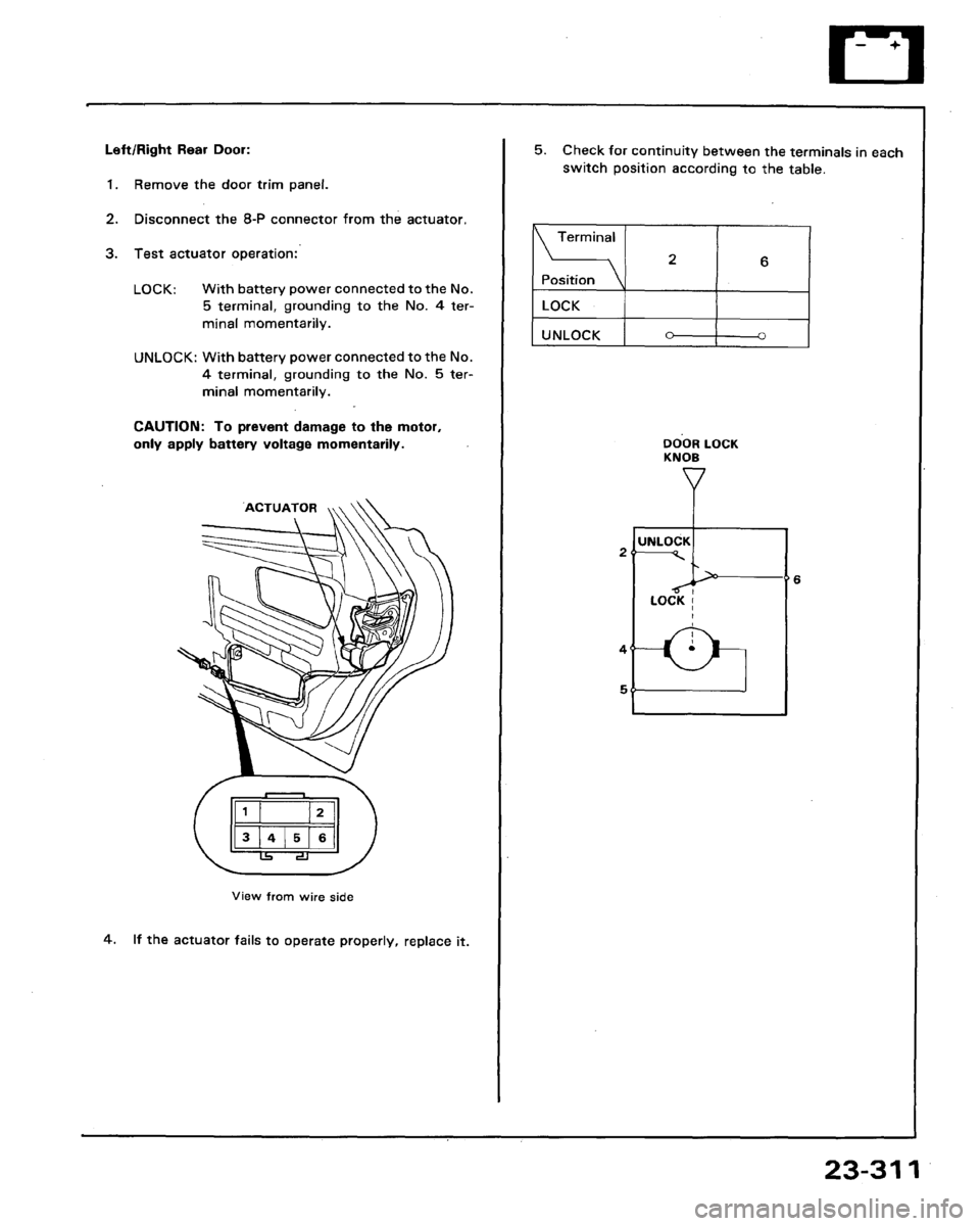 HONDA LEGEND 1991 2.G Workshop Manual 