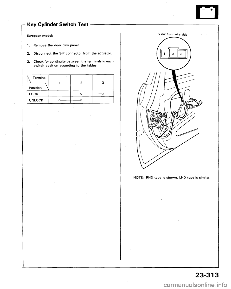 HONDA LEGEND 1991 2.G Workshop Manual 