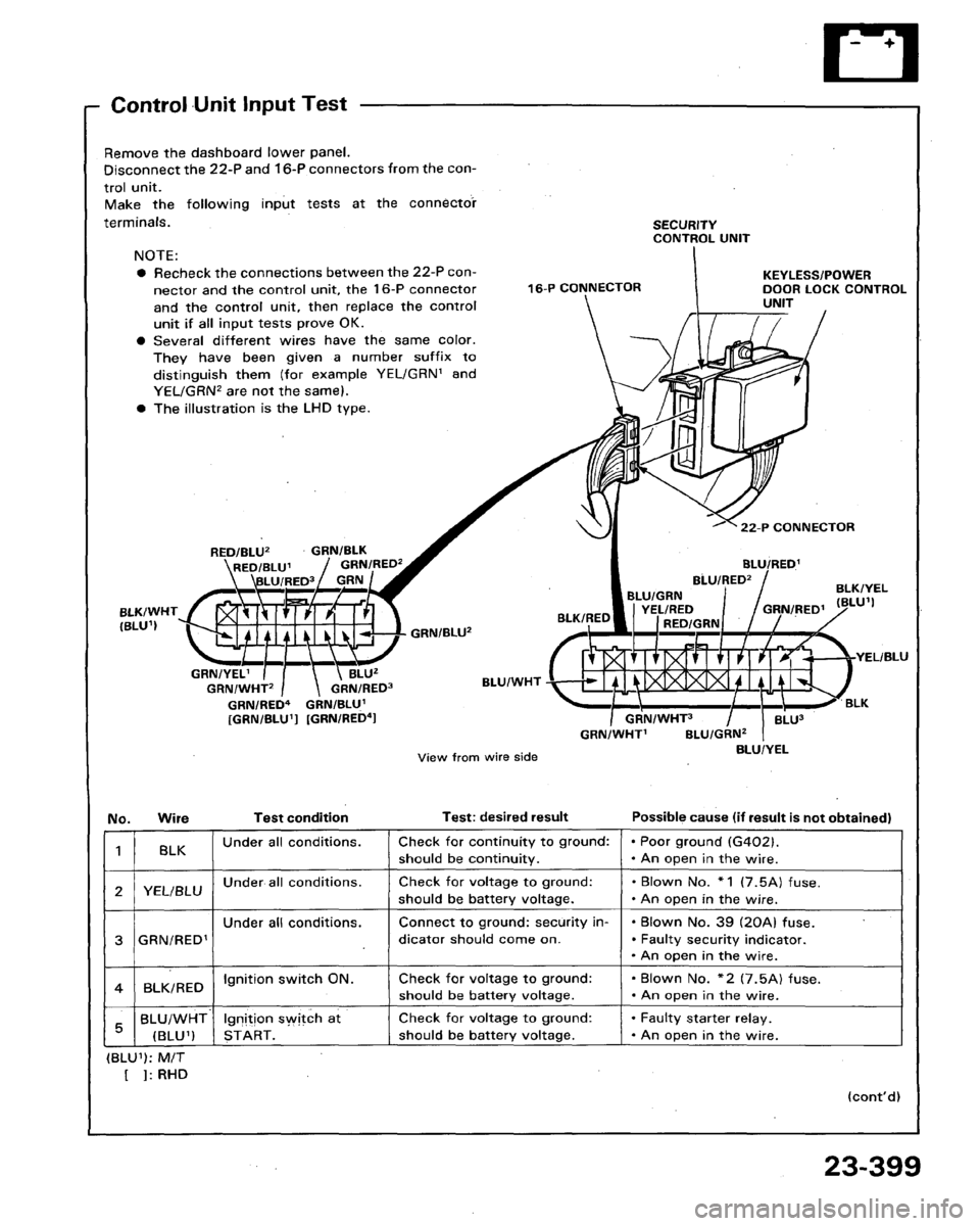 HONDA LEGEND 1991 2.G Workshop Manual 