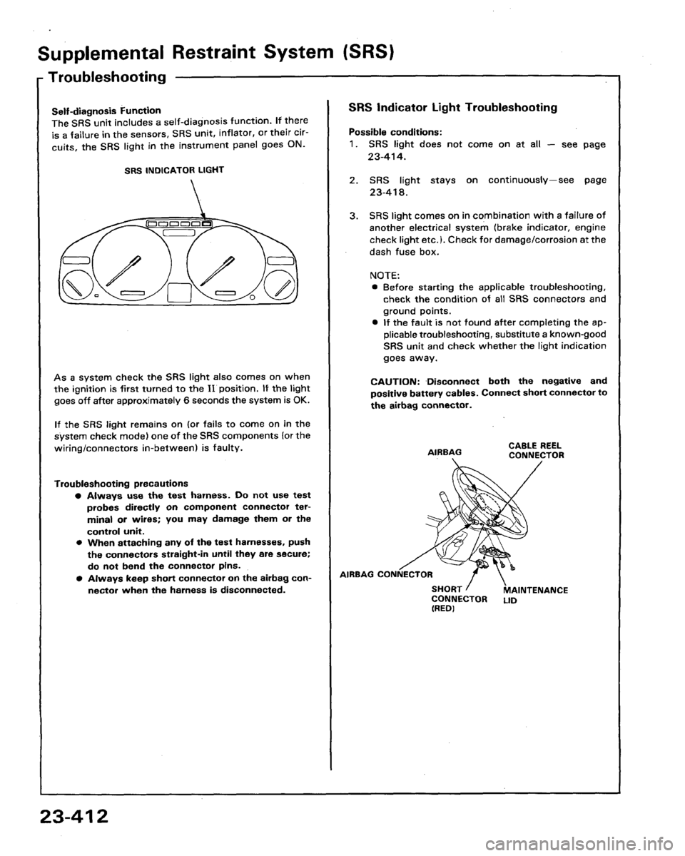 HONDA LEGEND 1991 2.G Workshop Manual 