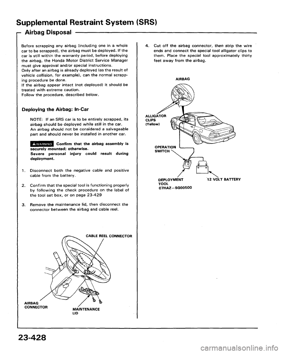 HONDA LEGEND 1991 2.G Workshop Manual 