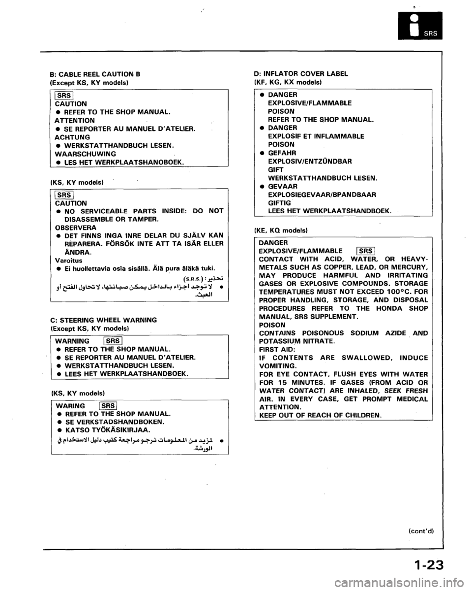 HONDA LEGEND 1991 2.G Workshop Manual 