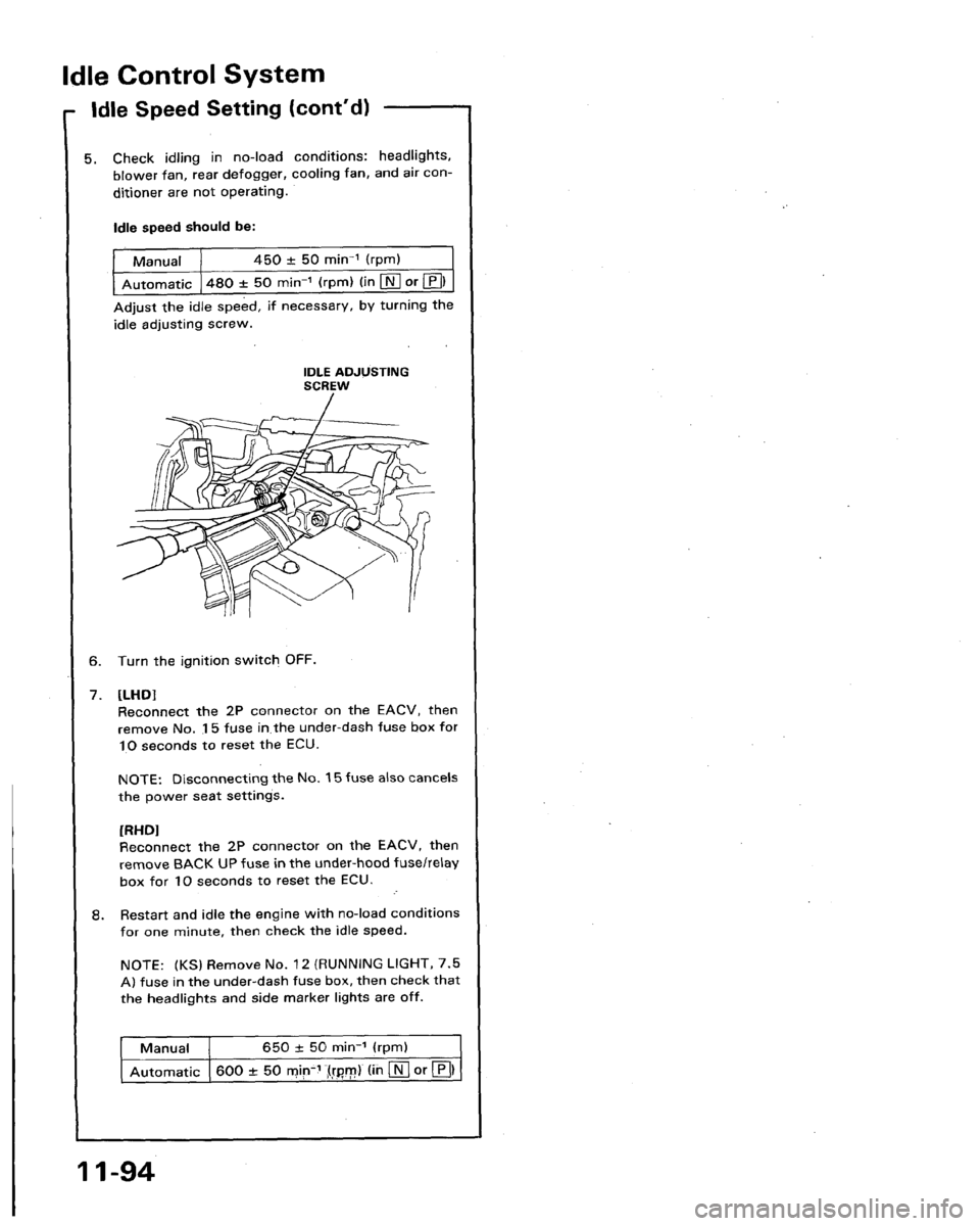 HONDA LEGEND 1991 2.G Workshop Manual 