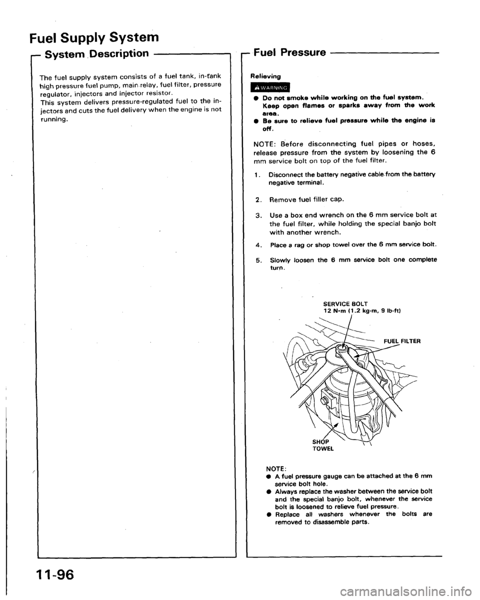 HONDA LEGEND 1991 2.G Workshop Manual 