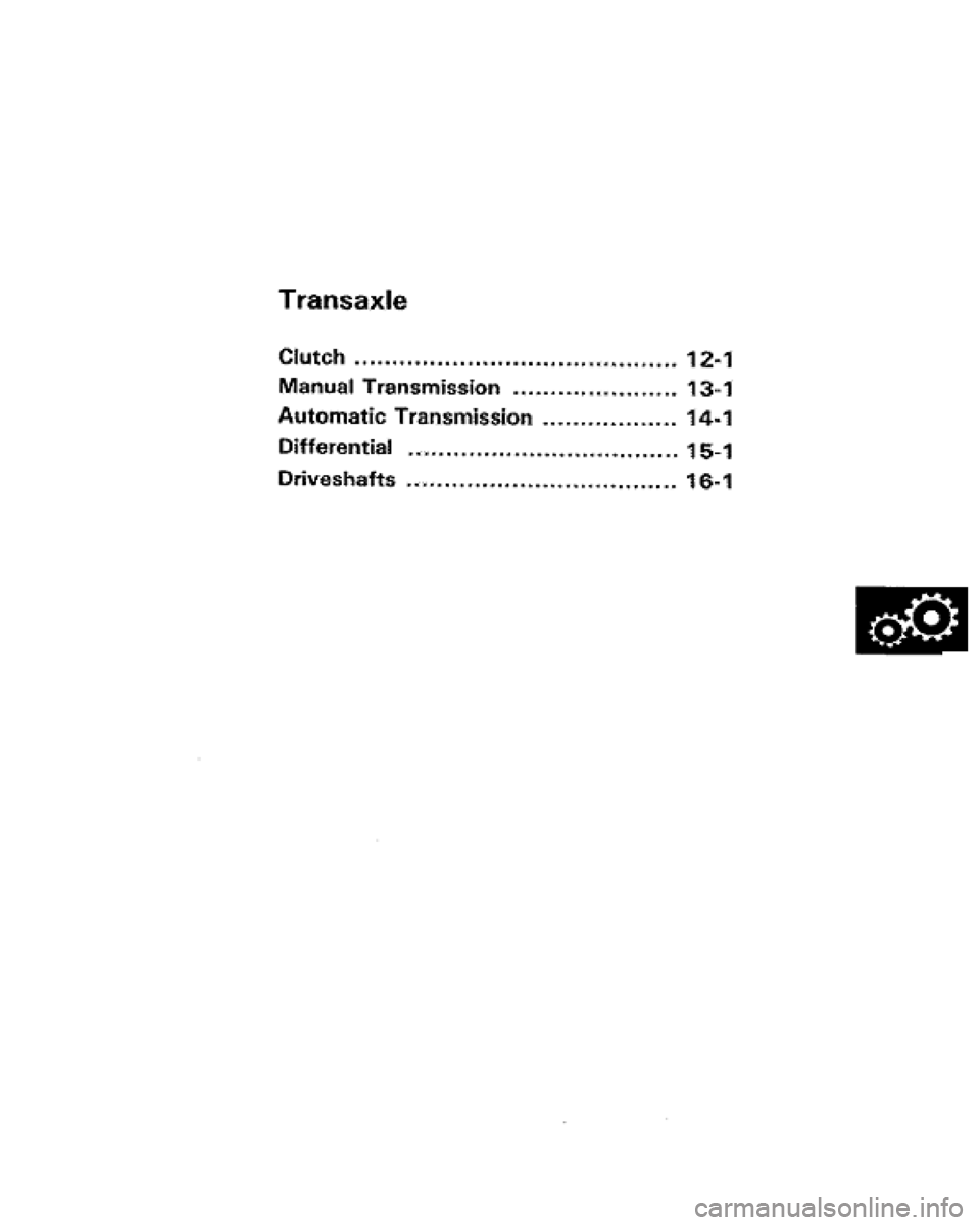 HONDA LEGEND 1991 2.G Workshop Manual 