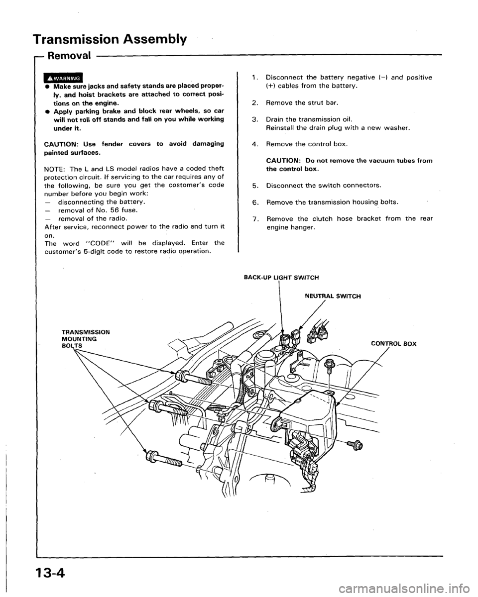 HONDA LEGEND 1991 2.G Workshop Manual 