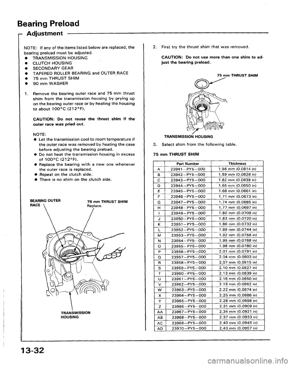 HONDA LEGEND 1991 2.G Workshop Manual 
