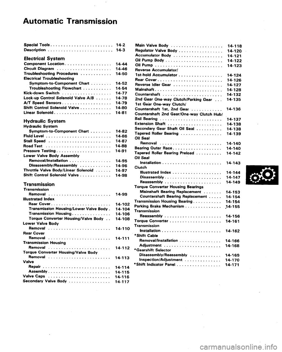 HONDA LEGEND 1991 2.G Workshop Manual 