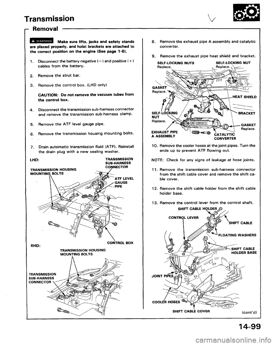 HONDA LEGEND 1991 2.G Workshop Manual 
