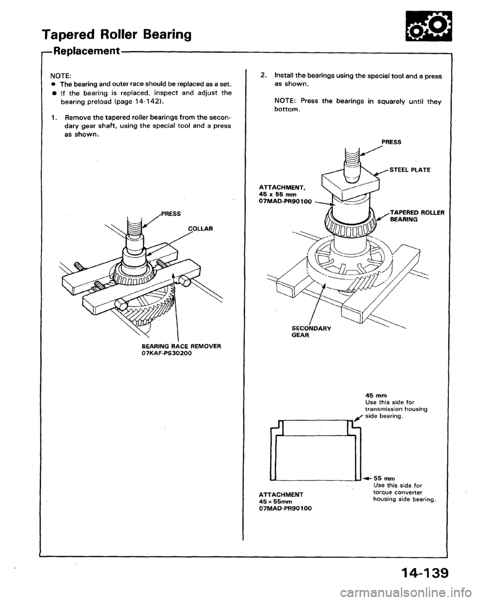 HONDA LEGEND 1991 2.G Workshop Manual 