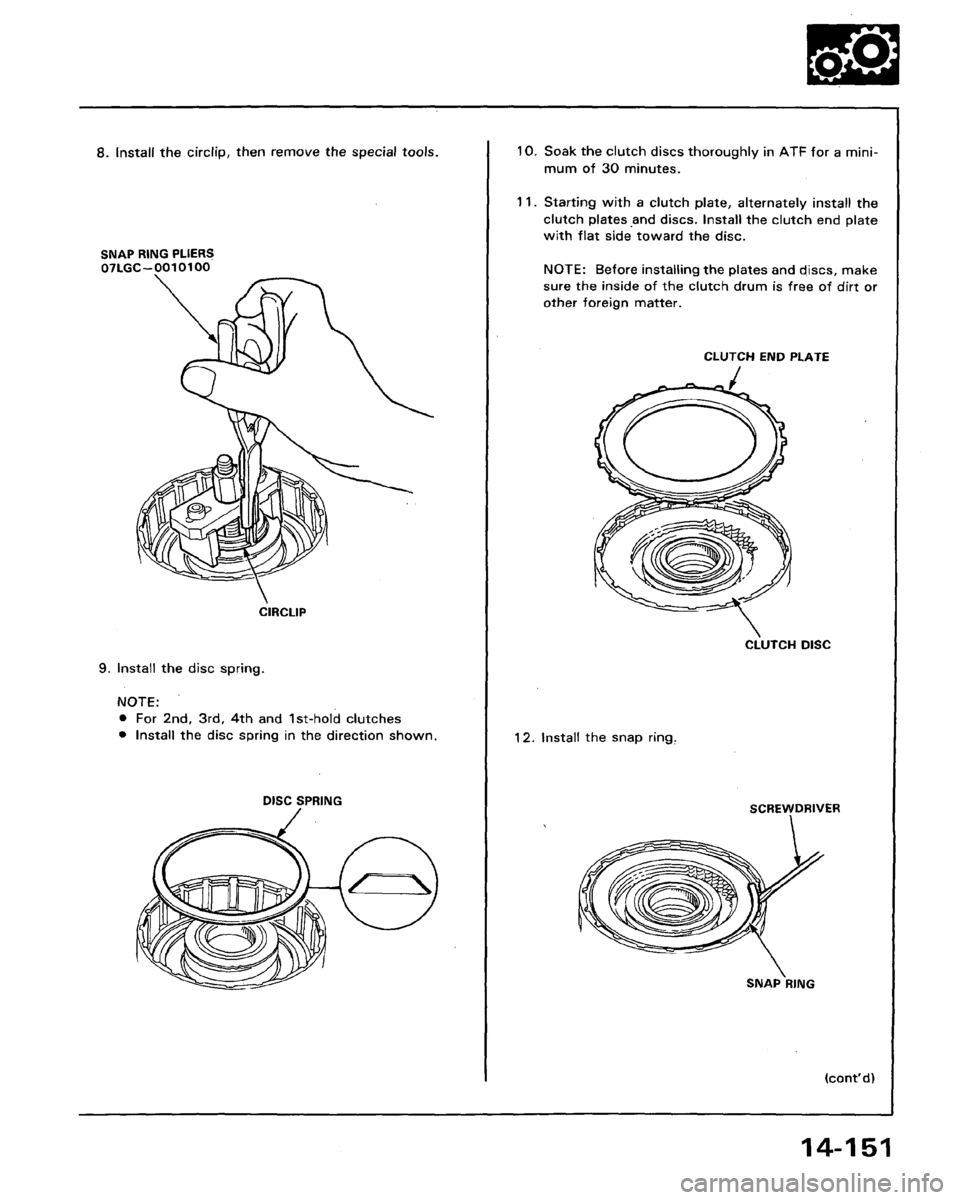 HONDA LEGEND 1991 2.G Workshop Manual 