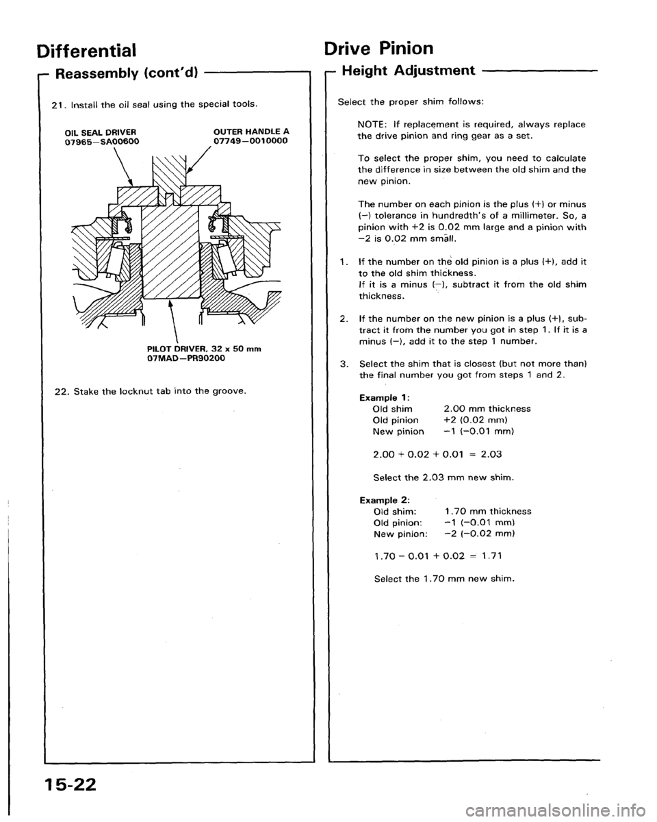 HONDA LEGEND 1991 2.G Workshop Manual 