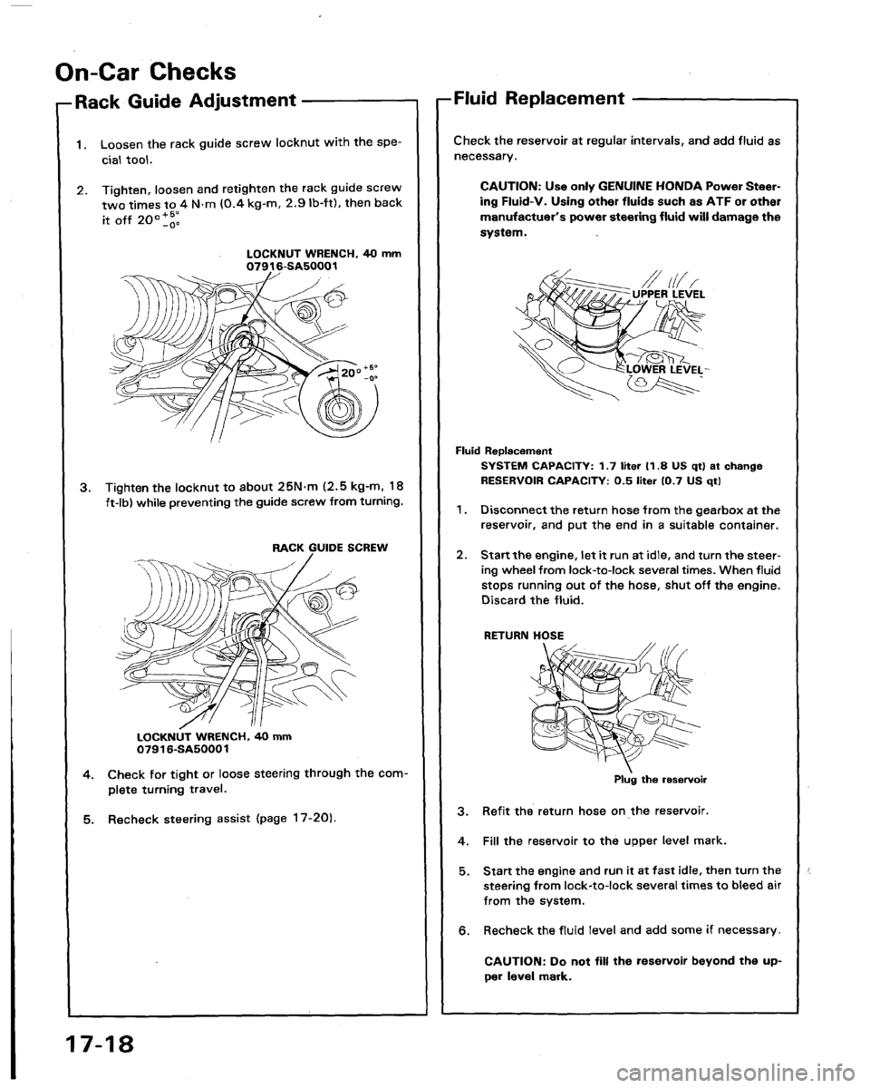 HONDA LEGEND 1991 2.G Workshop Manual 
