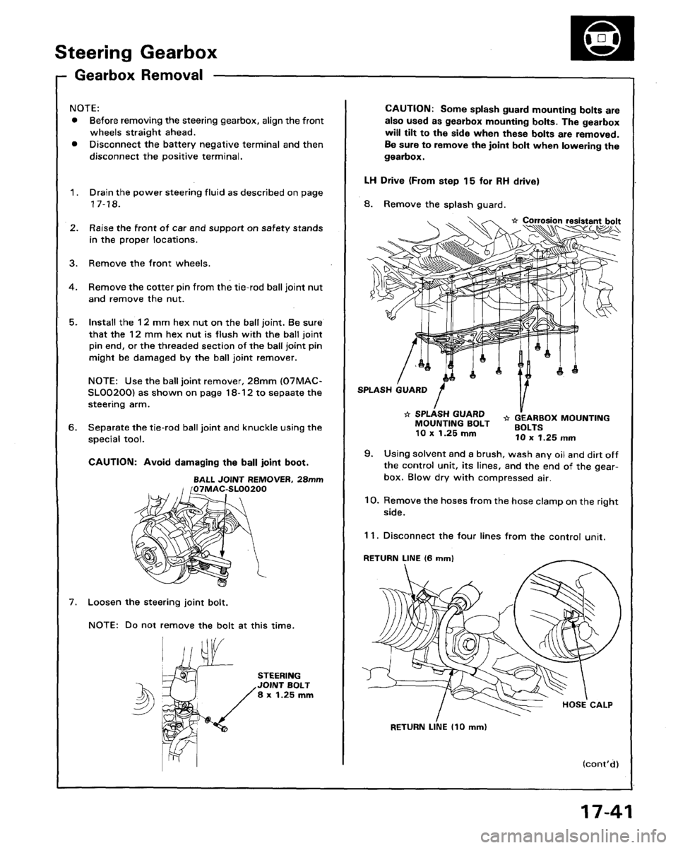 HONDA LEGEND 1991 2.G Workshop Manual 