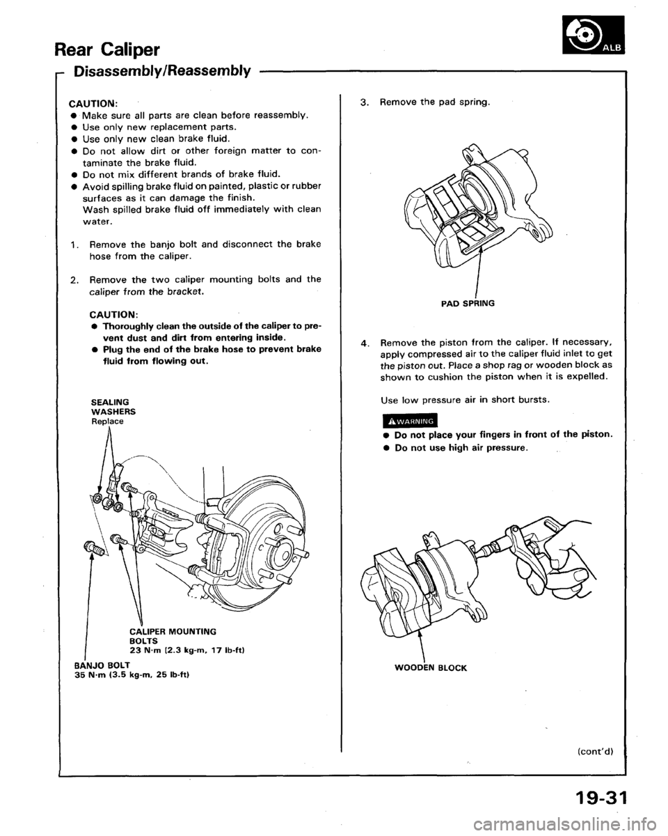HONDA LEGEND 1991 2.G Workshop Manual 