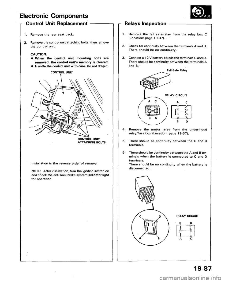 HONDA LEGEND 1991 2.G Workshop Manual 