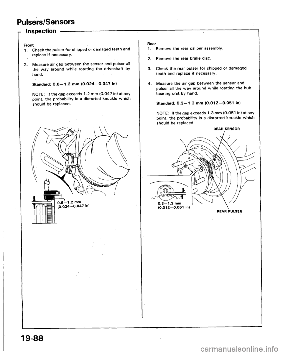 HONDA LEGEND 1991 2.G Workshop Manual 
