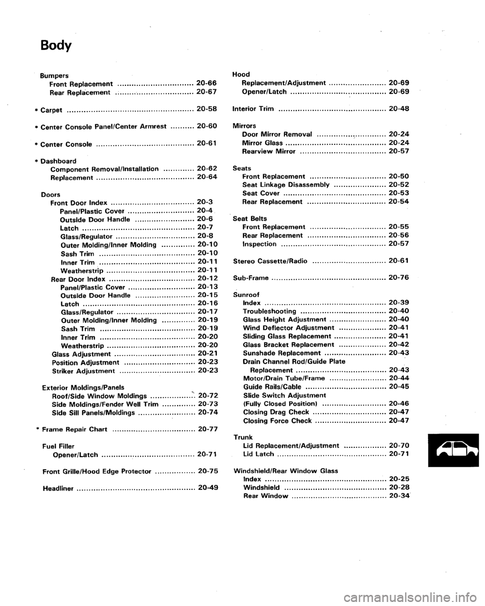 HONDA LEGEND 1991 2.G Workshop Manual 