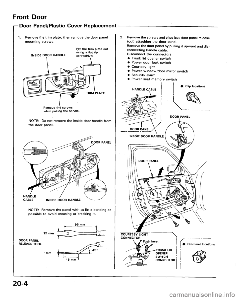 HONDA LEGEND 1991 2.G Workshop Manual 