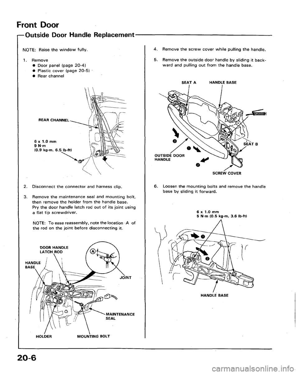 HONDA LEGEND 1991 2.G Workshop Manual 