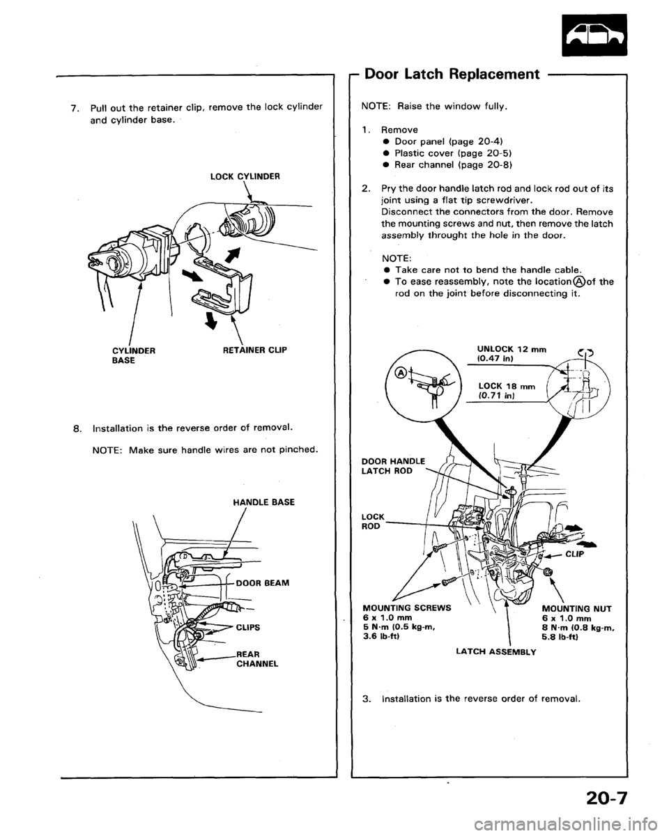 HONDA LEGEND 1991 2.G Workshop Manual 