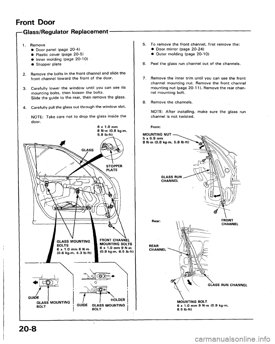 HONDA LEGEND 1991 2.G Workshop Manual 