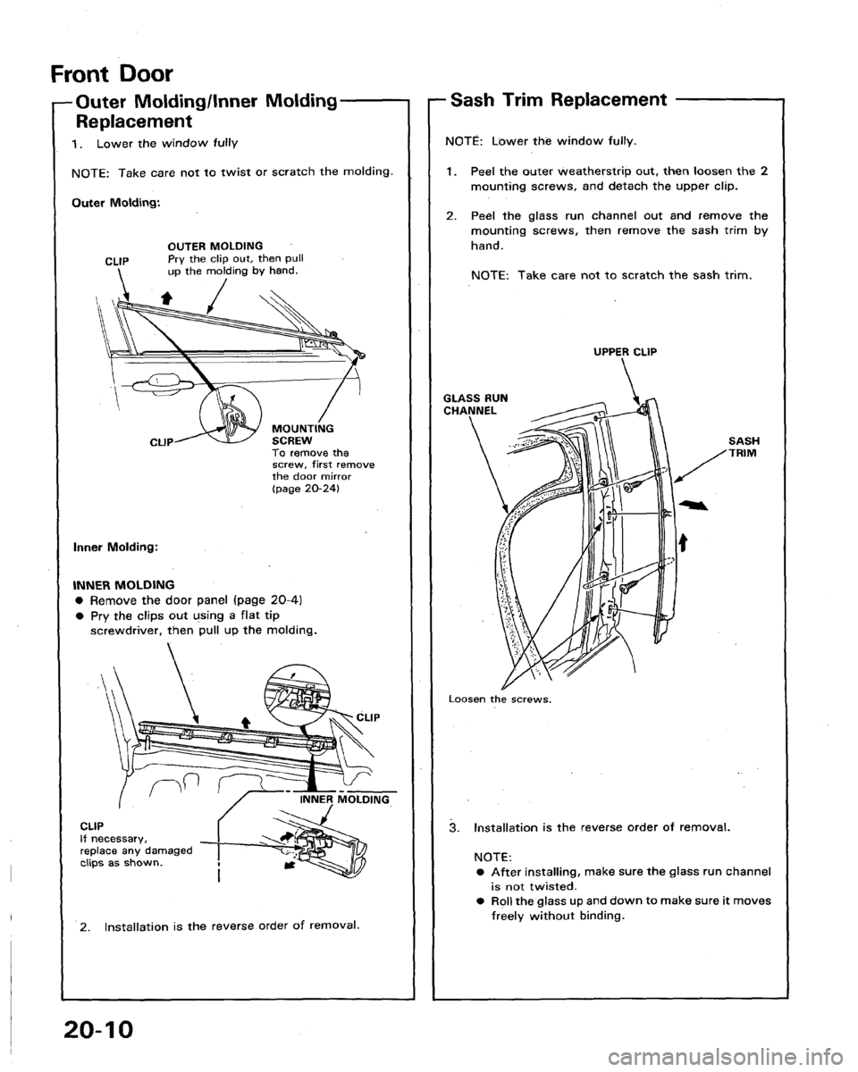 HONDA LEGEND 1991 2.G Workshop Manual 