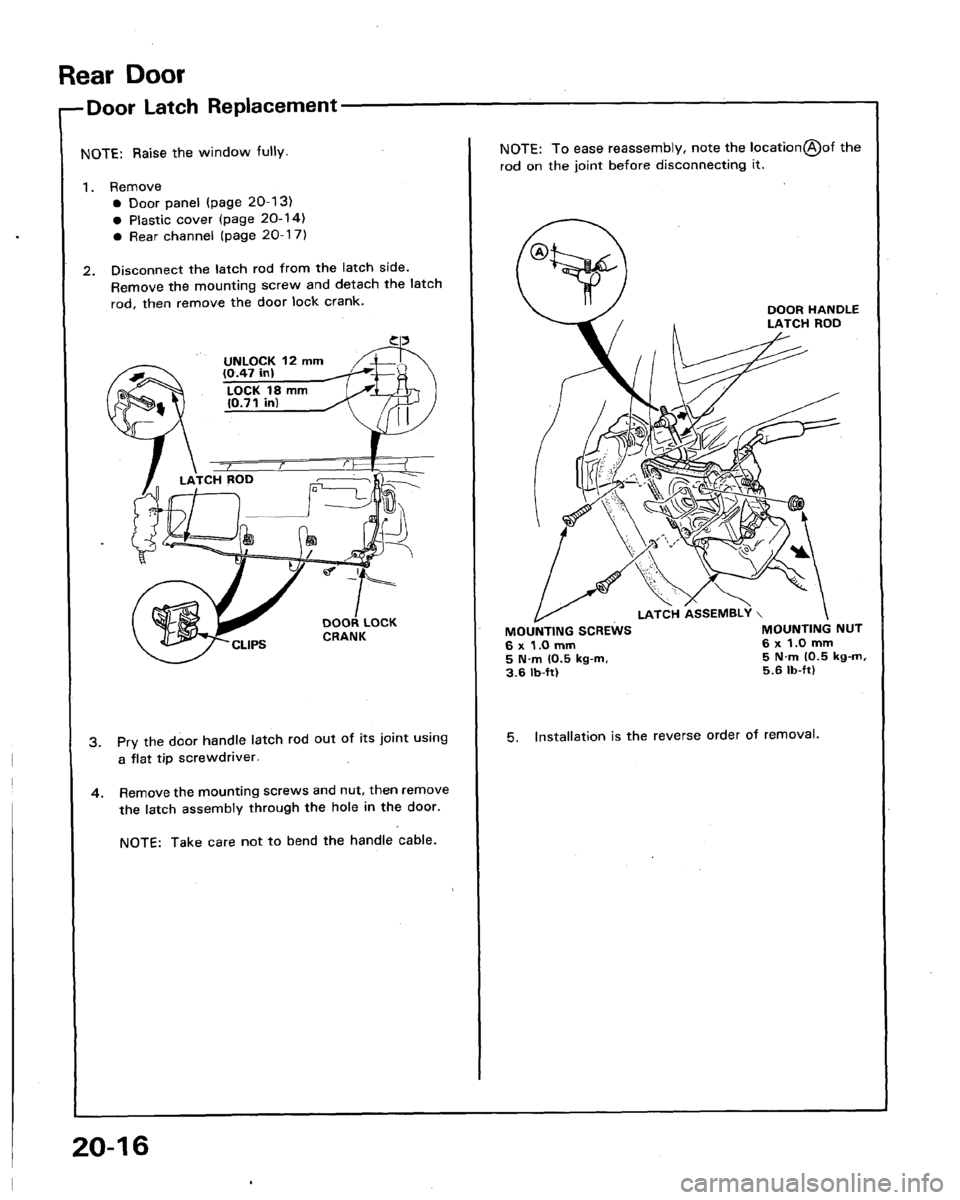 HONDA LEGEND 1991 2.G Workshop Manual 