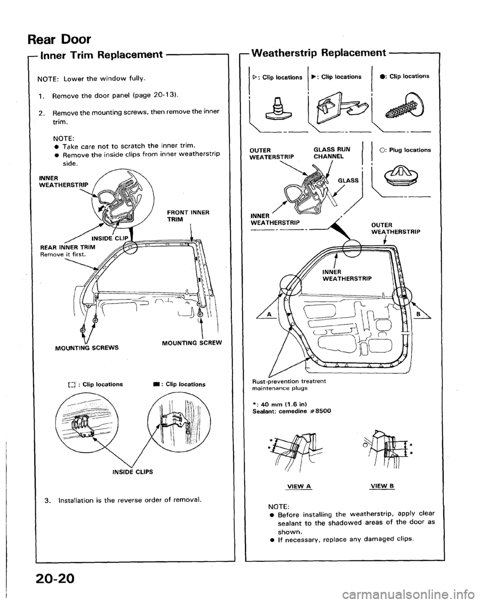 HONDA LEGEND 1991 2.G Workshop Manual 