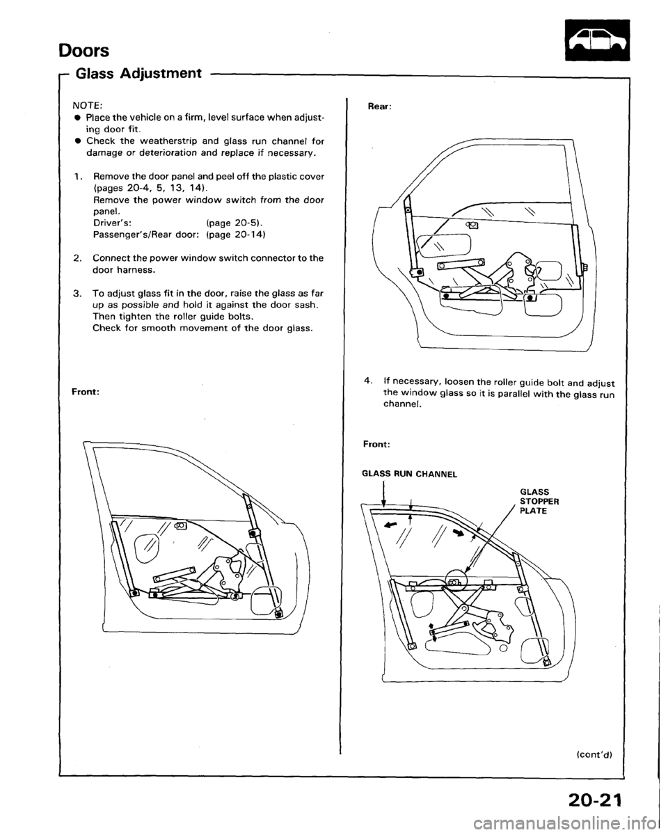 HONDA LEGEND 1991 2.G Workshop Manual 