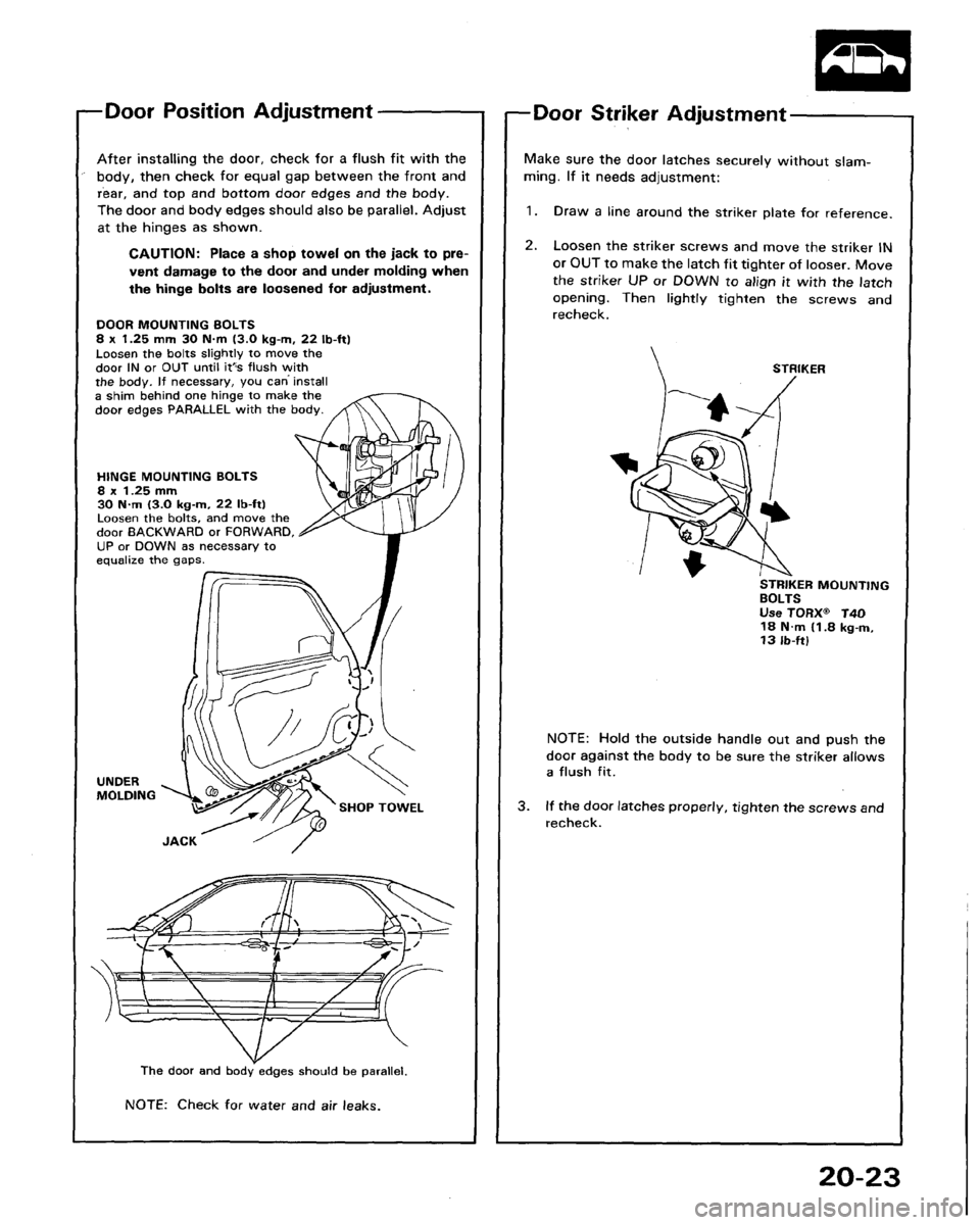HONDA LEGEND 1991 2.G Workshop Manual 