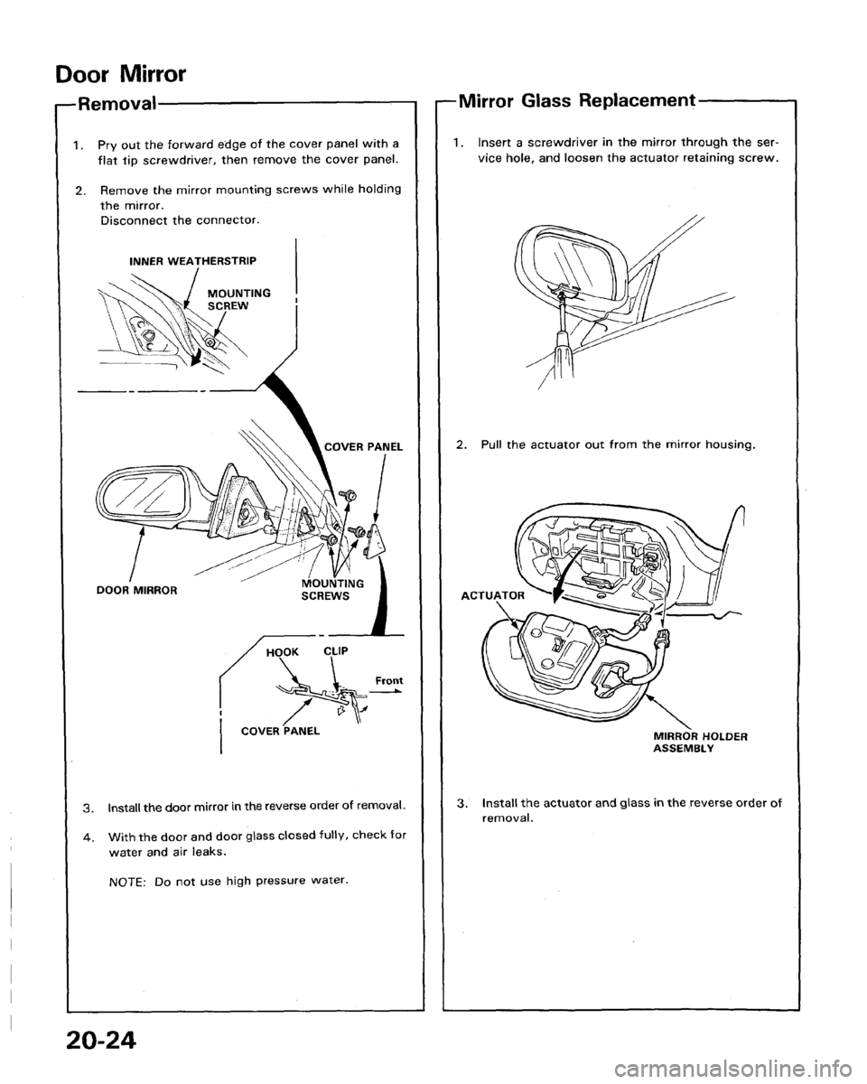 HONDA LEGEND 1991 2.G Workshop Manual 